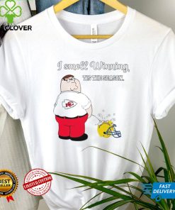 Peter Griffin Kansas City Chiefs peeing on Los Angeles Chargers helmet I smell winning tis the season hoodie, sweater, longsleeve, shirt v-neck, t-shirt