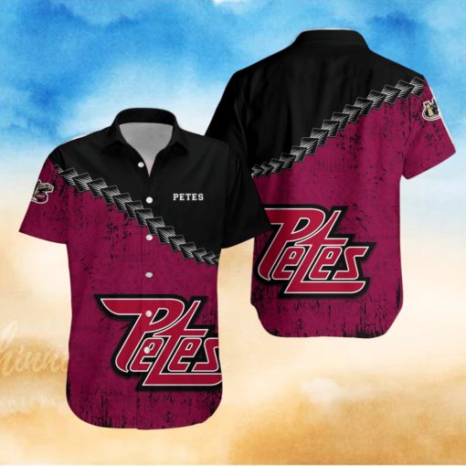 Peterborough Petes Ca Hockey Grunge Polynesian Tattoo Pattern Hawaiian Shirt For Fans