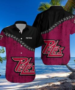 Peterborough Petes Ca Hockey Grunge Polynesian Tattoo Pattern Hawaiian Shirt For Fans