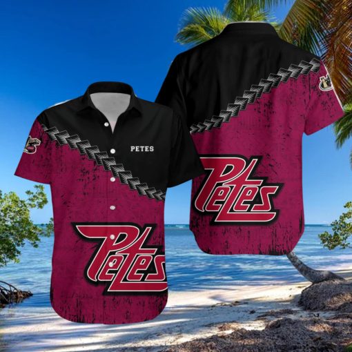 Peterborough Petes Ca Hockey Grunge Polynesian Tattoo Pattern Hawaiian Shirt For Fans