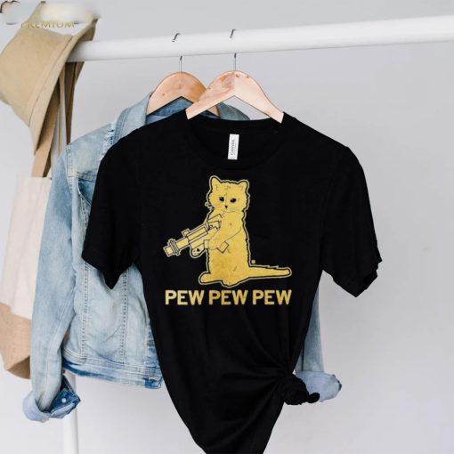 Pew pew pew gold foil cat hoodie, sweater, longsleeve, shirt v-neck, t-shirt