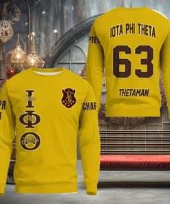Phi Theta Yellow 3D Sweater Community Personalized Logo For Men And Women Gift Christmas