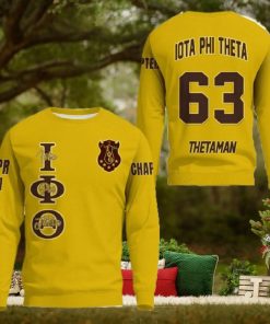 Phi Theta Yellow 3D Sweater Community Personalized Logo For Men And Women Gift Christmas