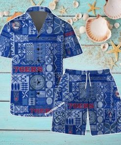 Philadelphia 76ers Team Logo Tropical Pattern Hawaiian Shirt & Short