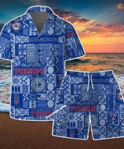 Philadelphia 76ers Team Logo Tropical Pattern Hawaiian Shirt & Short
