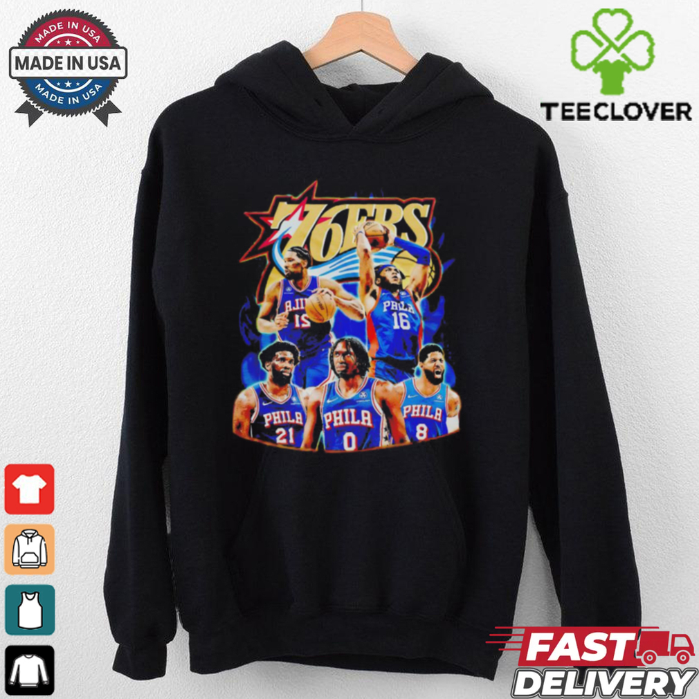 Philadelphia 76ers man’s basketball player poster graphic shirt Philadelphia 76ers man’s basketball player poster graphic shirt