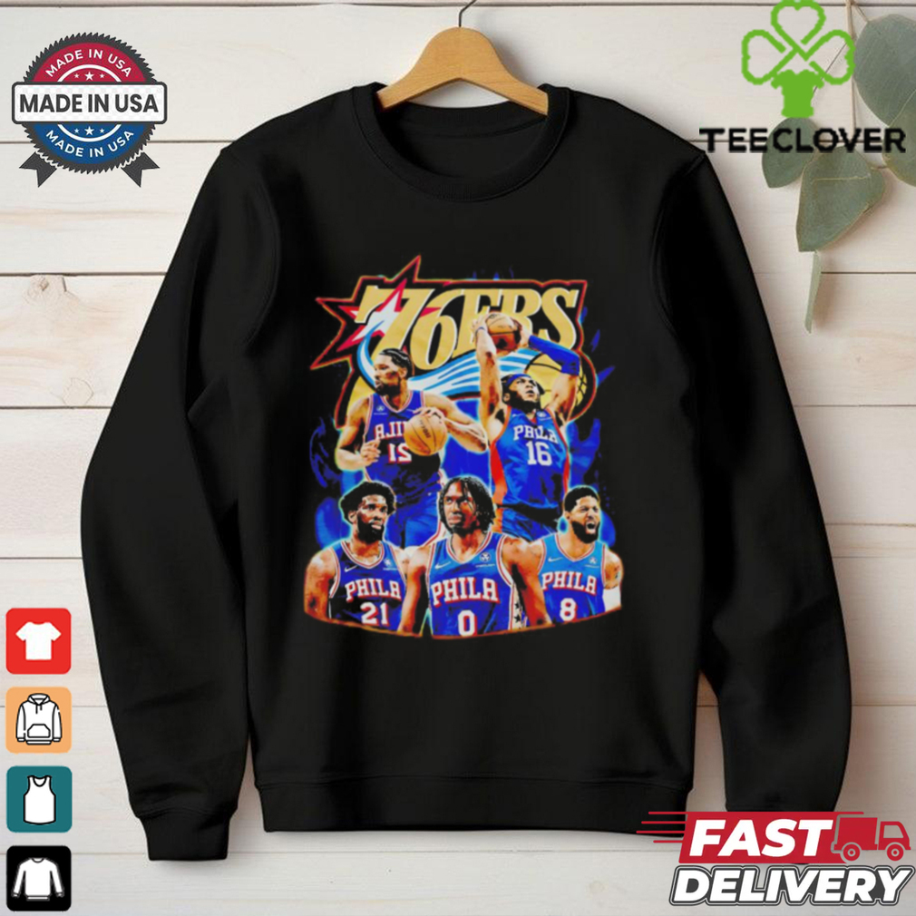 Philadelphia 76ers man’s basketball player poster graphic shirt Philadelphia 76ers man’s basketball player poster graphic shirt