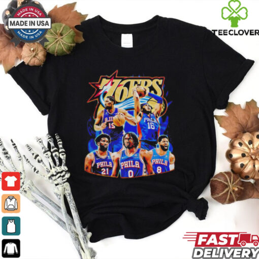 Philadelphia 76ers man’s basketball player poster graphic shirt