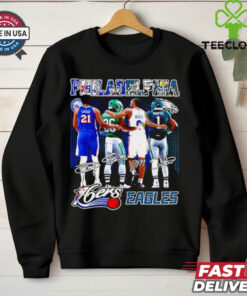Philadelphia 76ers x Philadelphia Eagles signature city skyline shirt