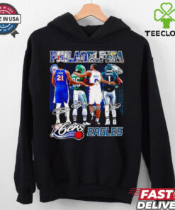 Philadelphia 76ers x Philadelphia Eagles signature city skyline shirt
