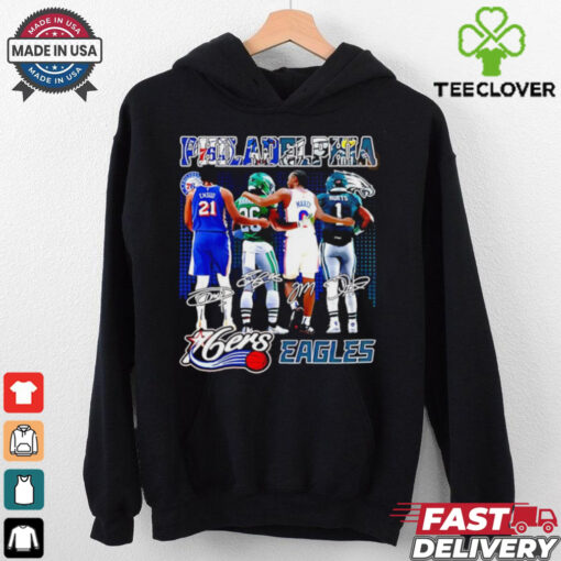 Philadelphia 76ers x Philadelphia Eagles signature city skyline shirt