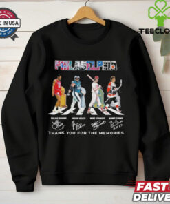 Philadelphia Abbey Road Julius Erving Jason Kelce Mike Schmidt And Bobby Clarke Signatures Shirt