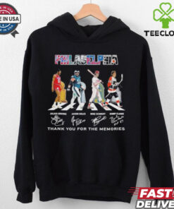 Philadelphia Abbey Road Julius Erving Jason Kelce Mike Schmidt And Bobby Clarke Signatures Shirt