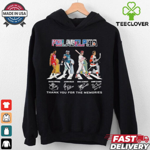 Philadelphia Abbey Road Julius Erving Jason Kelce Mike Schmidt And Bobby Clarke Signatures Shirt