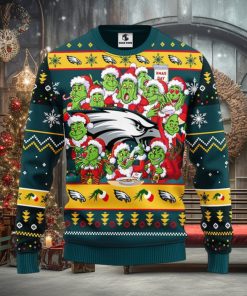 Philadelphia Eagles 12 Grinch Xmas Day Christmas Ugly Sweater