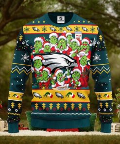 Philadelphia Eagles 12 Grinch Xmas Day Christmas Ugly Sweater