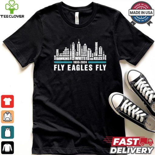 Philadelphia Eagles 1933 – 2024 Dawkins White Kelce City Shirt