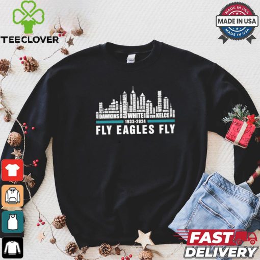 Philadelphia Eagles 1933 – 2024 Dawkins White Kelce City Shirt