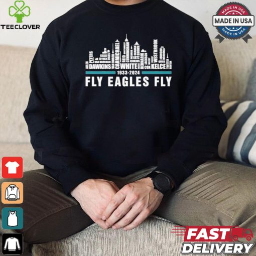 Philadelphia Eagles 1933 – 2024 Dawkins White Kelce City Shirt