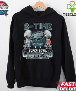 Philadelphia Eagles 2 Time Super Bowl LIX 2017 And 2025 Champions T Shirt