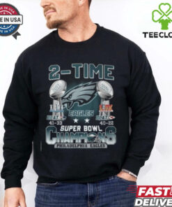 Philadelphia Eagles 2 Time Super Bowl LIX 2017 And 2025 Champions T Shirt