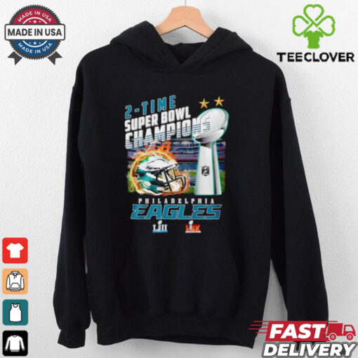 Philadelphia Eagles 2 time Super Bowl LIX Champions logo shirt
