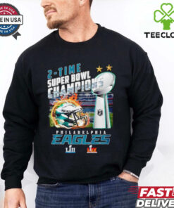 Philadelphia Eagles 2 time Super Bowl LIX Champions logo shirt