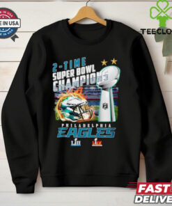 Philadelphia Eagles 2 time Super Bowl LIX Champions logo shirt