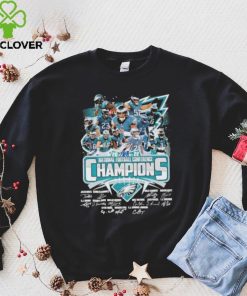 Philadelphia Eagles 2022 national football conference champions signatures hoodie, sweater, longsleeve, shirt v-neck, t-shirt