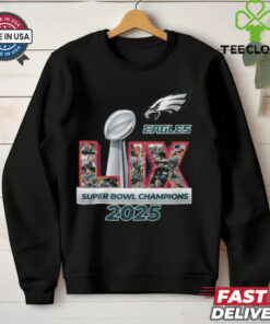Philadelphia Eagles 2024 2025 Celebrating Super Bowl LIX Title T Shirt