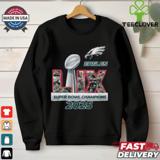 Philadelphia Eagles 2024 2025 Celebrating Super Bowl LIX Title T Shirt