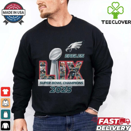 Philadelphia Eagles 2024 2025 Celebrating Super Bowl LIX Title T Shirt