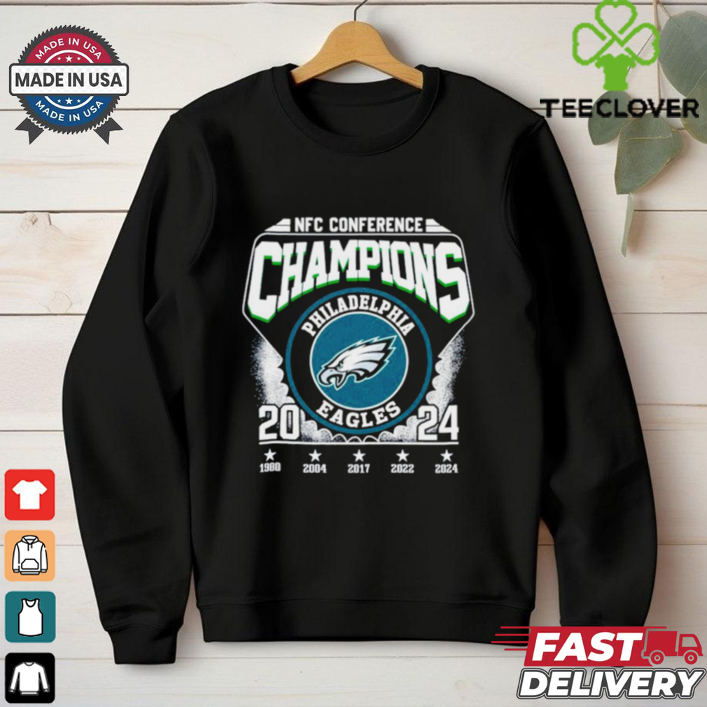 Philadelphia Eagles 2024 NFC Conference Champions 5 time logo shirt Philadelphia Eagles 2024 NFC Conference Champions 5 time logo shirt