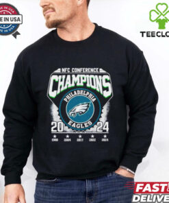 Philadelphia Eagles 2024 NFC Conference Champions 5 time logo shirt