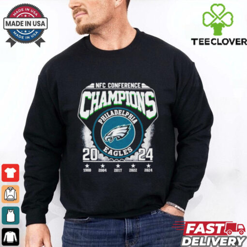 Philadelphia Eagles 2024 NFC Conference Champions 5 time logo shirt