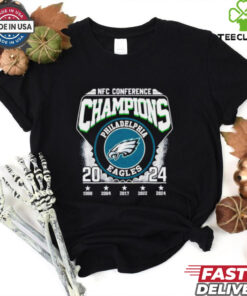 Philadelphia Eagles 2024 NFC Conference Champions 5 time logo shirt