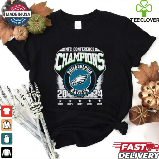 Philadelphia Eagles 2024 NFC Conference Champions 5 time logo shirt