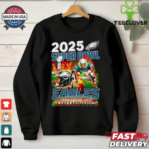 Philadelphia Eagles 2024 Super Bowl LIX Champions mascot shirt