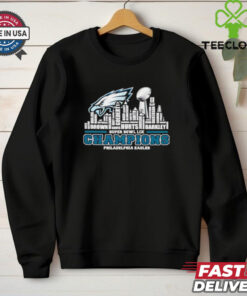 Philadelphia Eagles 2024 Super Bowl LIX Champions name city skyline shirt