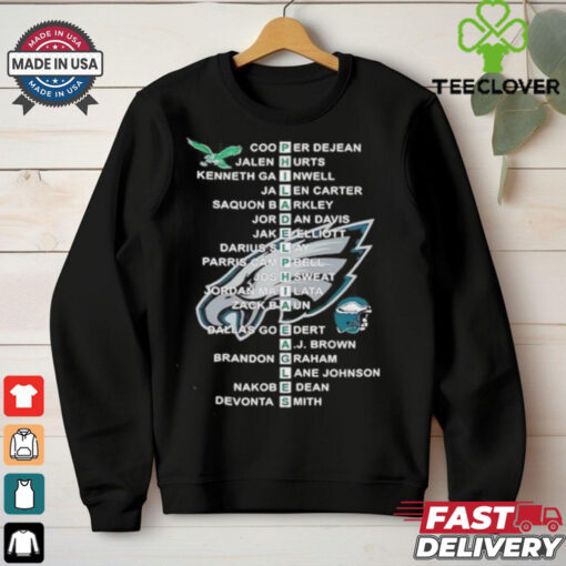 Philadelphia Eagles 2024 roster player names shirt