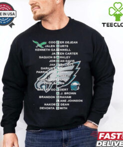Philadelphia Eagles 2024 roster player names shirt