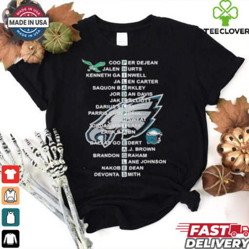 Philadelphia Eagles 2024 roster player names shirt
