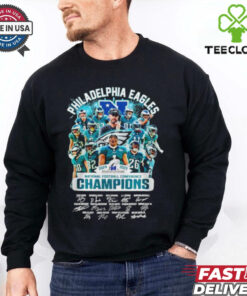 Philadelphia Eagles 2024 – 2025 NFC Champions all team signatures shirt