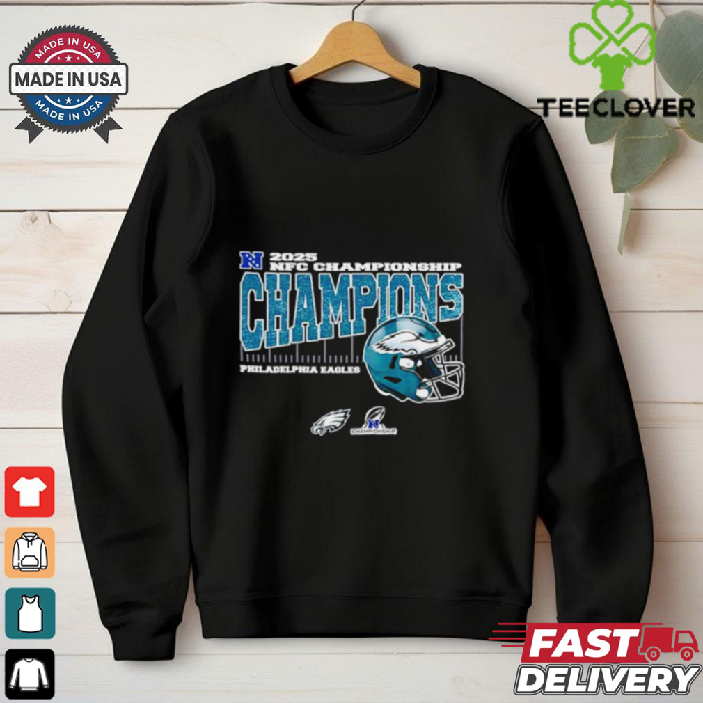 Philadelphia Eagles 2025 NFC Championship Conference Champions helmet shirt Philadelphia Eagles 2025 NFC Championship Conference Champions helmet shirt