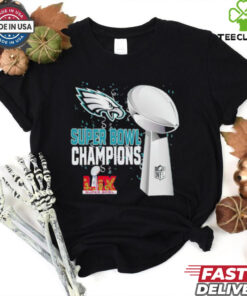 Philadelphia Eagles 2025 Super Bowl LIX Champions NFL Trophy Graphic Shirt