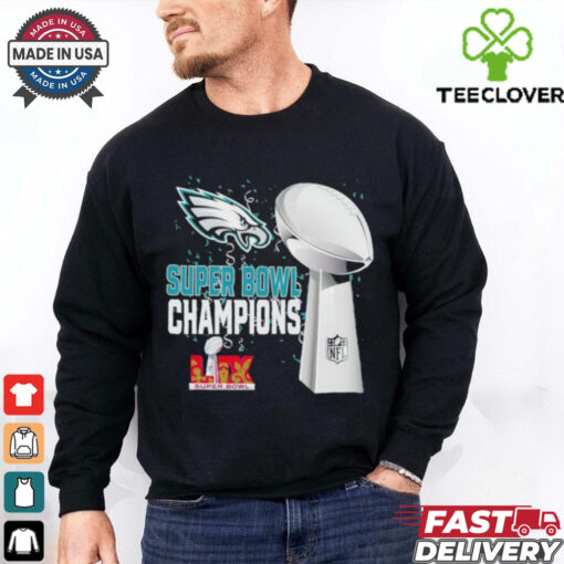 Philadelphia Eagles 2025 Super Bowl LIX Champions NFL Trophy Graphic Shirt