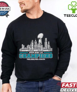 Philadelphia Eagles 2025 Super Bowl LIX champions team players city skyline shirt