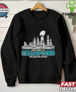 Philadelphia Eagles 2025 Super Bowl LIX champions team players city skyline shirt