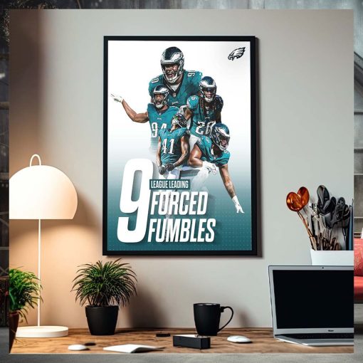 Philadelphia Eagles 9 League Leading Forced Fumbles Home Decor Poster Canvas