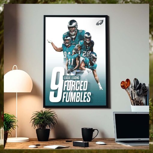 Philadelphia Eagles 9 League Leading Forced Fumbles Home Decor Poster Canvas